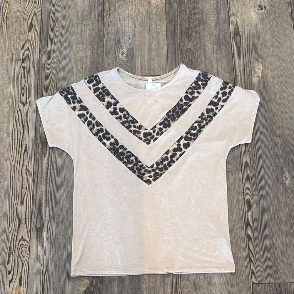 Chevron Leopard Print Top